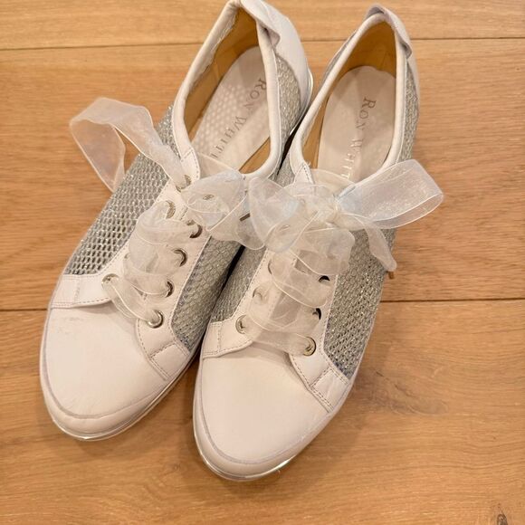 NOVALEE GLITTER MESH PLATFORM SNEAKERS IN SILVER - Picture 2 of 11